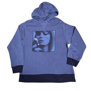 TAYLOR SWIFT blue Midnights Spotify‎ lightweight hooded sweatshirt hoodie S